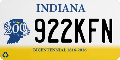IN license plate 922KFN