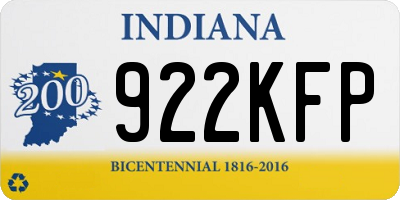 IN license plate 922KFP