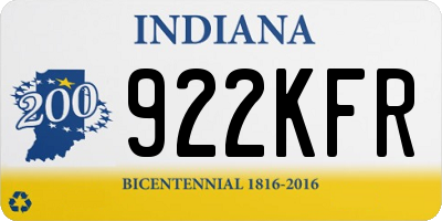 IN license plate 922KFR