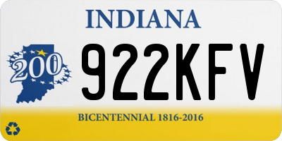 IN license plate 922KFV