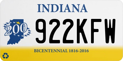 IN license plate 922KFW