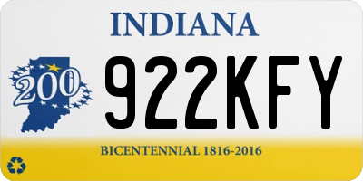 IN license plate 922KFY