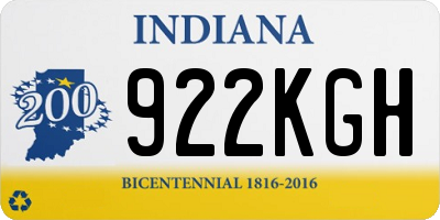 IN license plate 922KGH