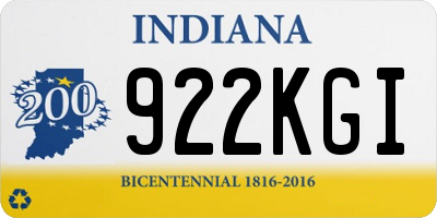 IN license plate 922KGI