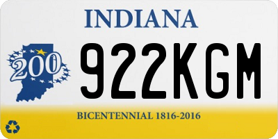IN license plate 922KGM