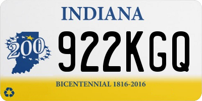 IN license plate 922KGQ