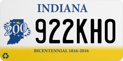 IN license plate 922KHO