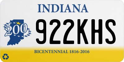 IN license plate 922KHS