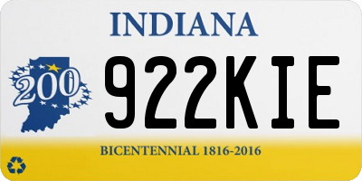 IN license plate 922KIE
