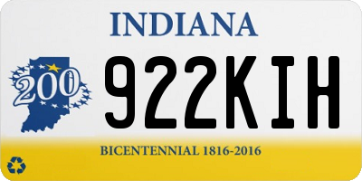 IN license plate 922KIH
