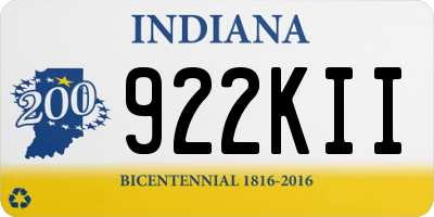 IN license plate 922KII