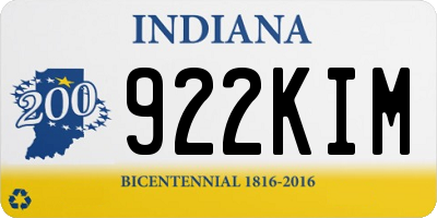 IN license plate 922KIM