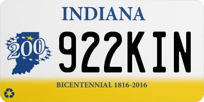 IN license plate 922KIN