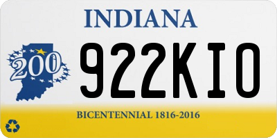IN license plate 922KIO