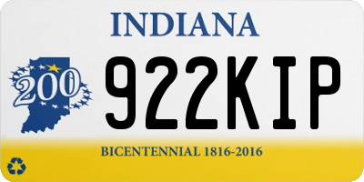 IN license plate 922KIP