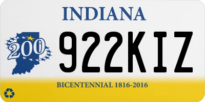 IN license plate 922KIZ