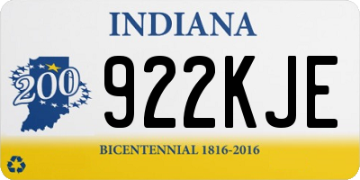 IN license plate 922KJE