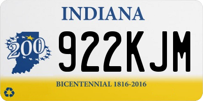 IN license plate 922KJM