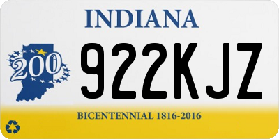 IN license plate 922KJZ