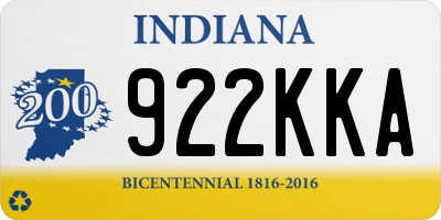IN license plate 922KKA