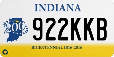 IN license plate 922KKB