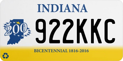 IN license plate 922KKC