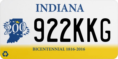 IN license plate 922KKG