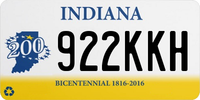 IN license plate 922KKH