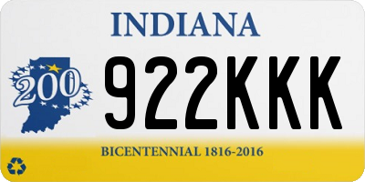 IN license plate 922KKK