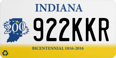 IN license plate 922KKR