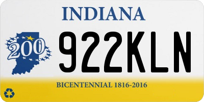 IN license plate 922KLN