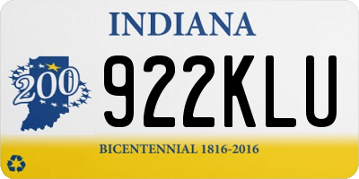 IN license plate 922KLU