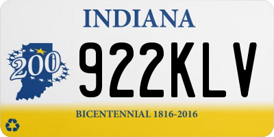 IN license plate 922KLV