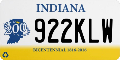 IN license plate 922KLW