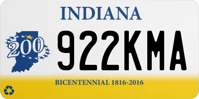 IN license plate 922KMA