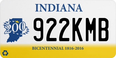 IN license plate 922KMB