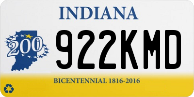 IN license plate 922KMD