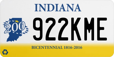 IN license plate 922KME
