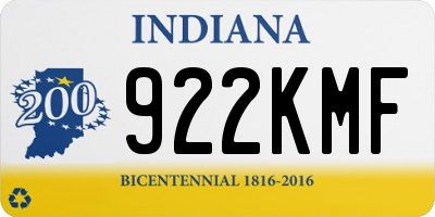 IN license plate 922KMF