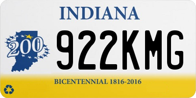 IN license plate 922KMG