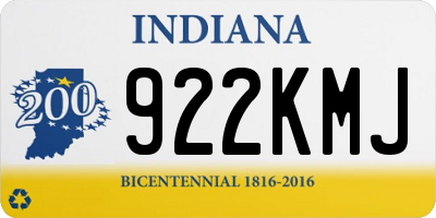 IN license plate 922KMJ