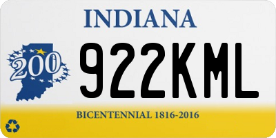 IN license plate 922KML