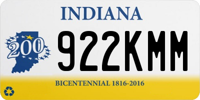 IN license plate 922KMM