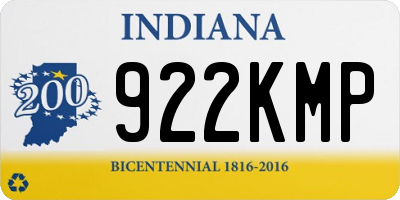 IN license plate 922KMP