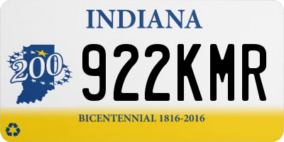 IN license plate 922KMR