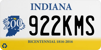 IN license plate 922KMS