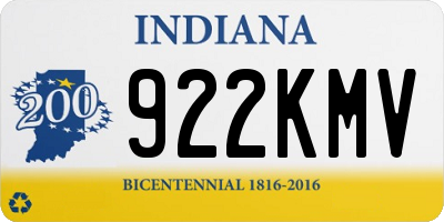 IN license plate 922KMV