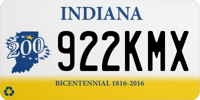 IN license plate 922KMX