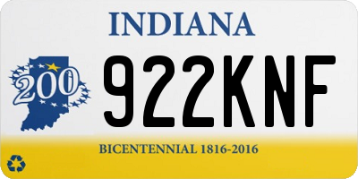 IN license plate 922KNF