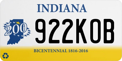 IN license plate 922KOB